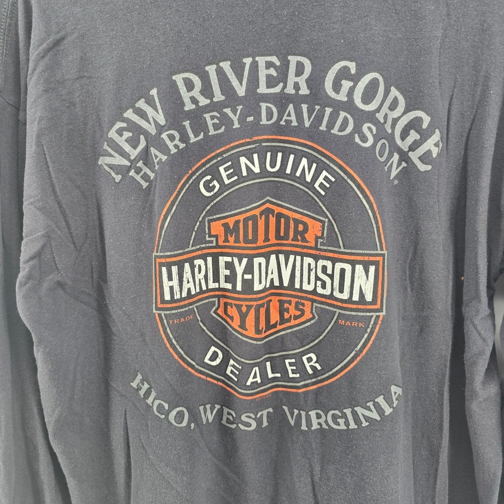 Harley‎ Davidson Ride Hard Ride Free Long Sleeve Shirt New River Gorge WV Black - Picture 4 of 5